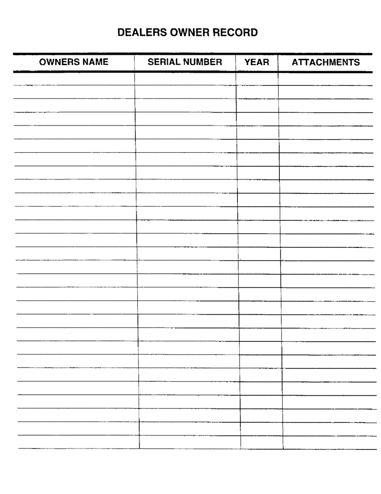 Схема запчастей Case 1088 - (1-05) - DEALERS OWNER RECORD (00) - PICTORIAL INDEX