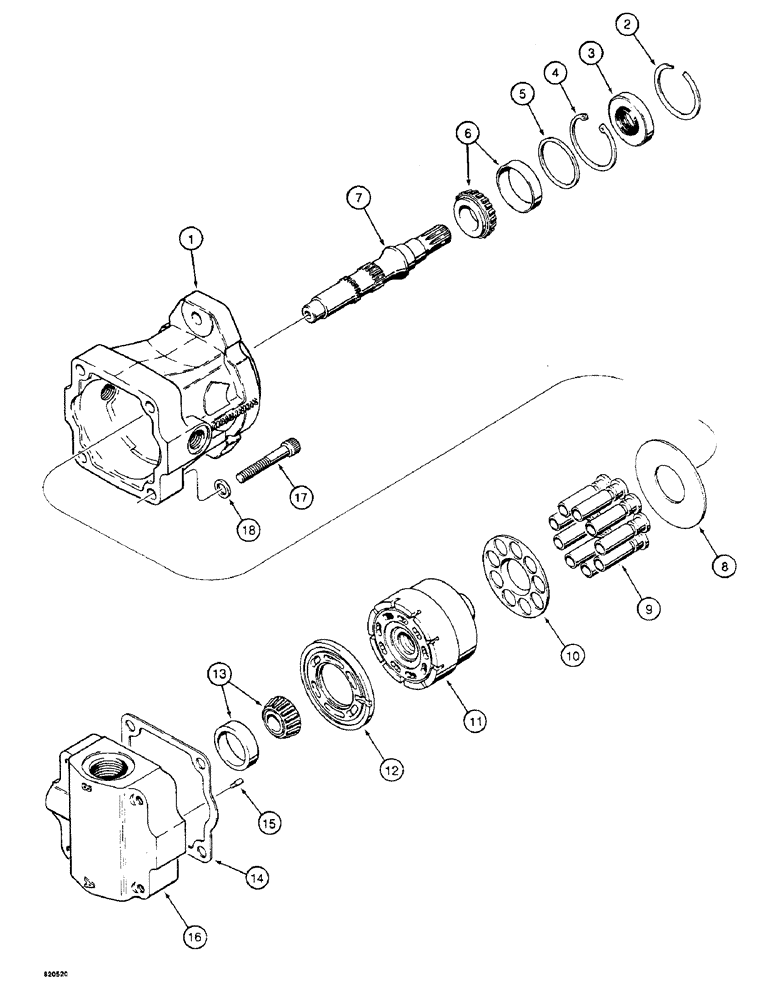 Схема запчастей Case W4 - (078) - H626911 HYDRAULIC MOTOR (06) - POWER TRAIN