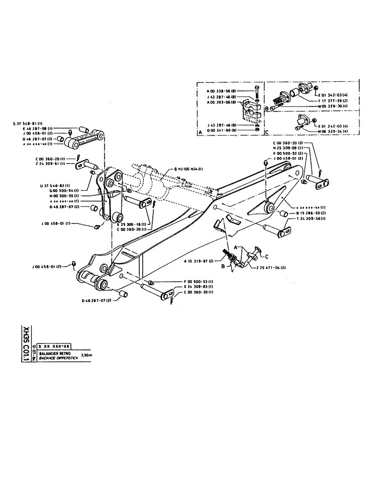 Схема запчастей Case 160CK - (304) - BACKHOE DIPPERSTICK (14) - DIPPERSTICKS
