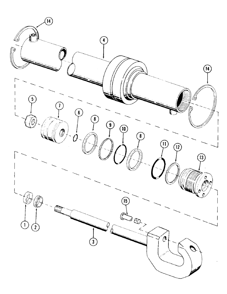 Схема запчастей Case 120 - (217) - COUNTERWEIGHT CYLINDER, 3.50" ID X 33" STROKE, USED ON UNITS WITH SERIAL NO. 6287225 AND AFTER (35) - HYDRAULIC SYSTEMS