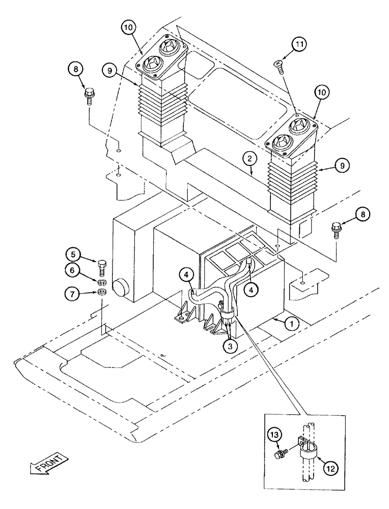 Схема запчастей Case 9050B - (9-066) - CAB AIR CONDITIONER, P.I.N. EAC0501122 THRU EAC0501165 (09) - CHASSIS/ATTACHMENTS