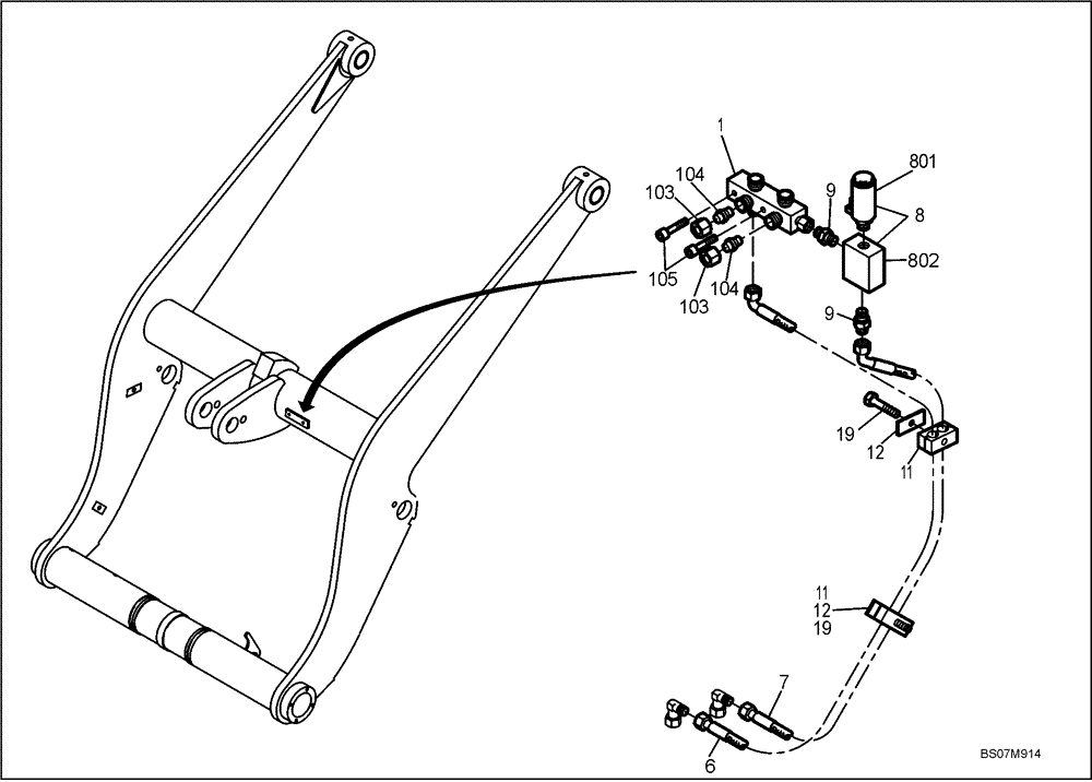 Схема запчастей Case 221D - (20.561[2990501000]) - HYDRAULIC SYSTEM QUICK-HITCH-DISTRIBUTOR (35) - HYDRAULIC SYSTEMS