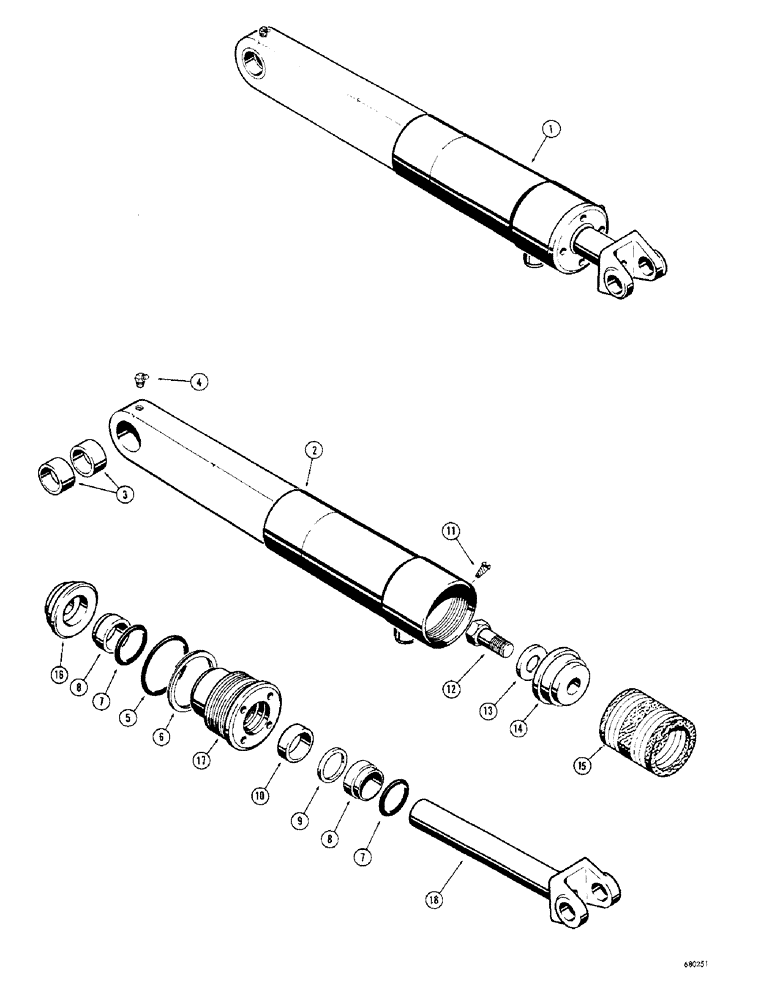 Схема запчастей Case 1150 - (218) - D36182 POWER TILT CYLINDER (07) - HYDRAULIC SYSTEM