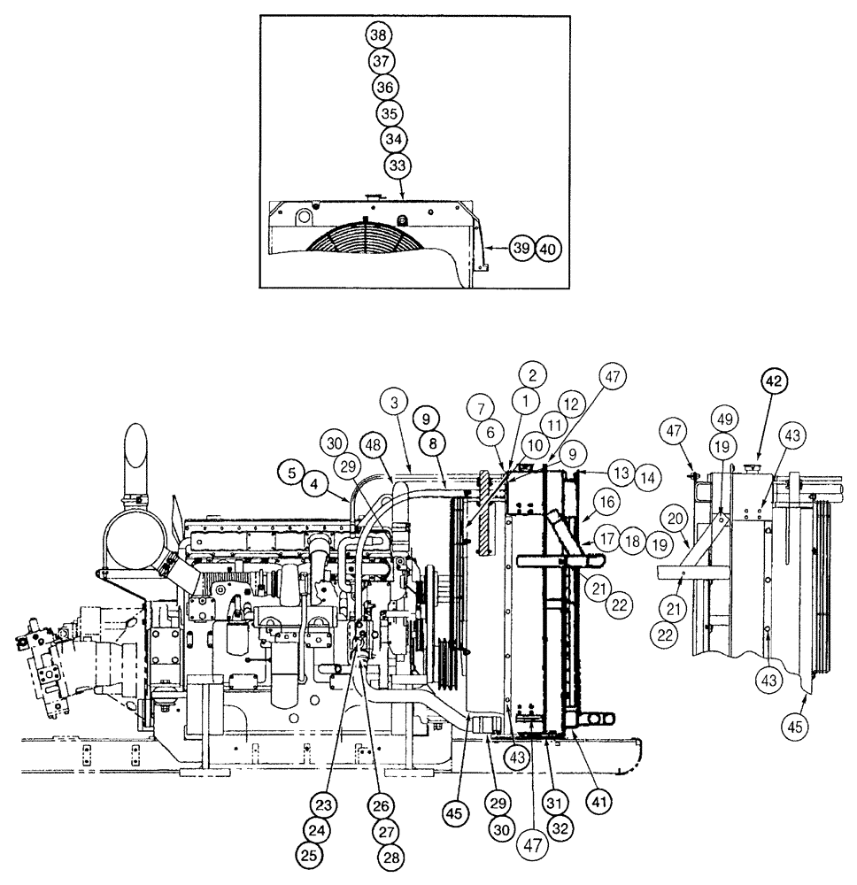 Схема запчастей Case 9050B - (2-006) - RADIATOR MOUNTING AND ATTACHING PARTS, P.I.N. EAC0501196 AND AFTER (02) - ENGINE