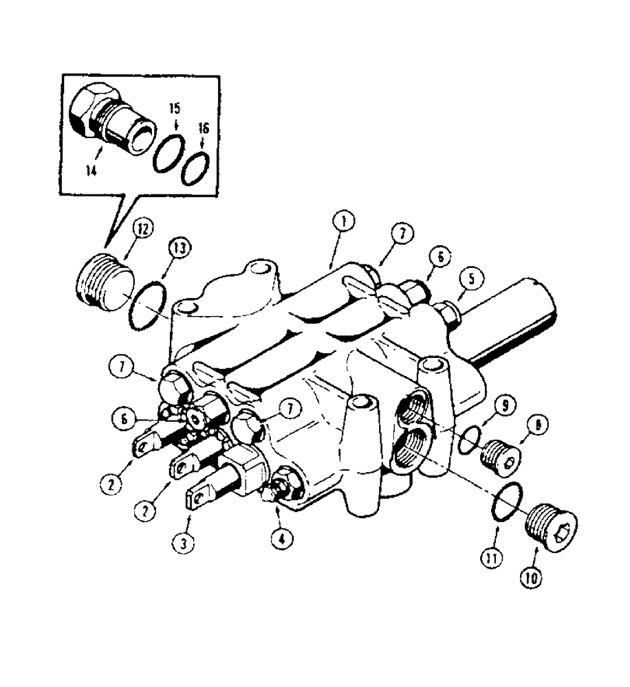 Схема запчастей Case 450 - (276[1]) - D45043 EQUIPMENT CONTROL VALVE (3 SPOOL) (07) - HYDRAULIC SYSTEM