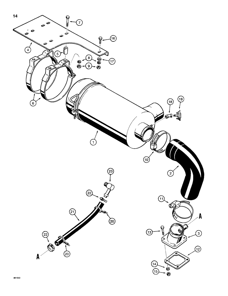 Схема запчастей Case 680H - (014) - AIR CLEANER AND AIR INTAKE PARTS (02) - ENGINE