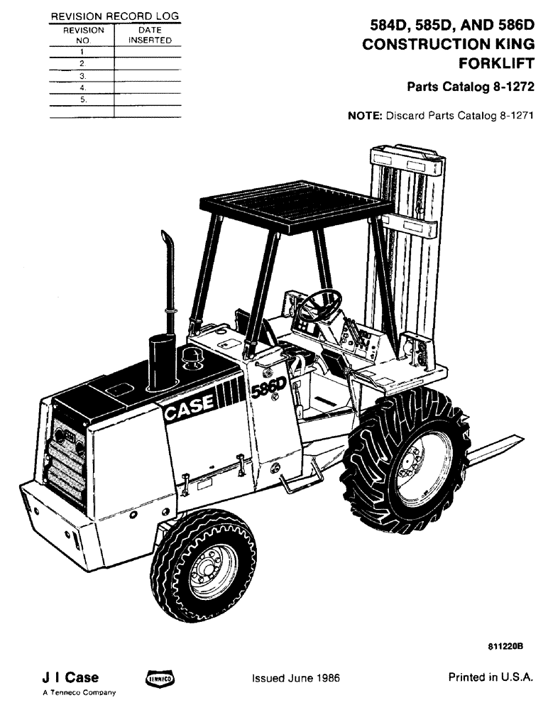 Схема запчастей Case 584D - (001) - REVISION RECORD LOG (05) - SERVICE & MAINTENANCE