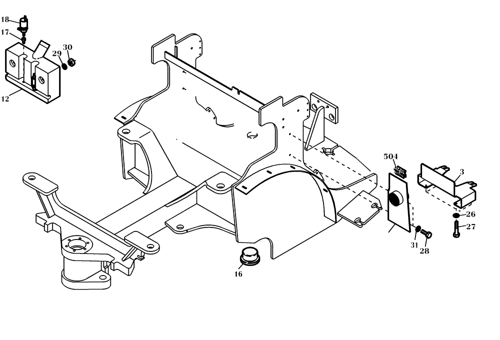 Схема запчастей Case 221D - (01.500[001]) - REAR FRAME COMPONENTS (S/N 581101-581201) (39) - FRAMES AND BALLASTING