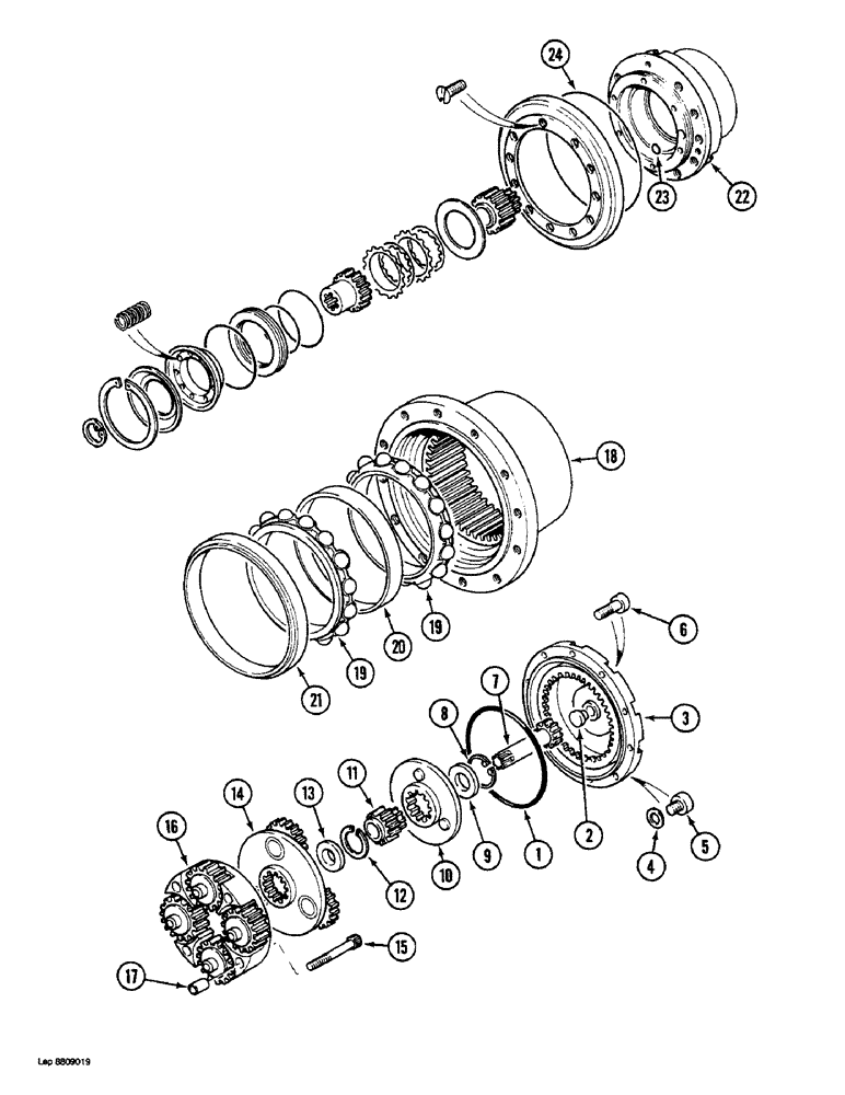 Схема запчастей Case 1088 - (6-08) - FINAL DRIVE TRANSMISSION, P.I.N. FROM 19801 TO XXXXX, P.I.N. FROM 16901 TO XXXXX (06) - POWER TRAIN