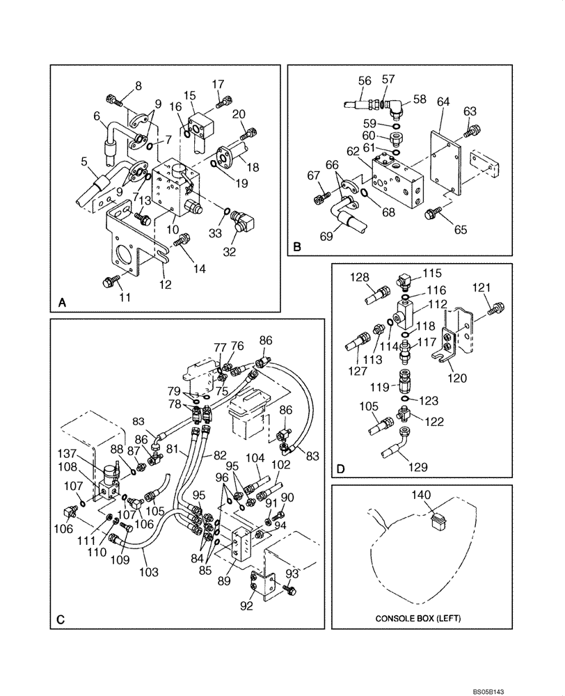 Схема запчастей Case CX225SR - (08-41) - HYDRAULICS, AUXILIARY - MULTI-PURPOSE + 3 WAY VALVE (08) - HYDRAULICS