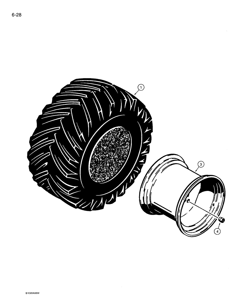Схема запчастей Case 360 - (6-28) - TIRES AND WHEELS (06) - POWER TRAIN