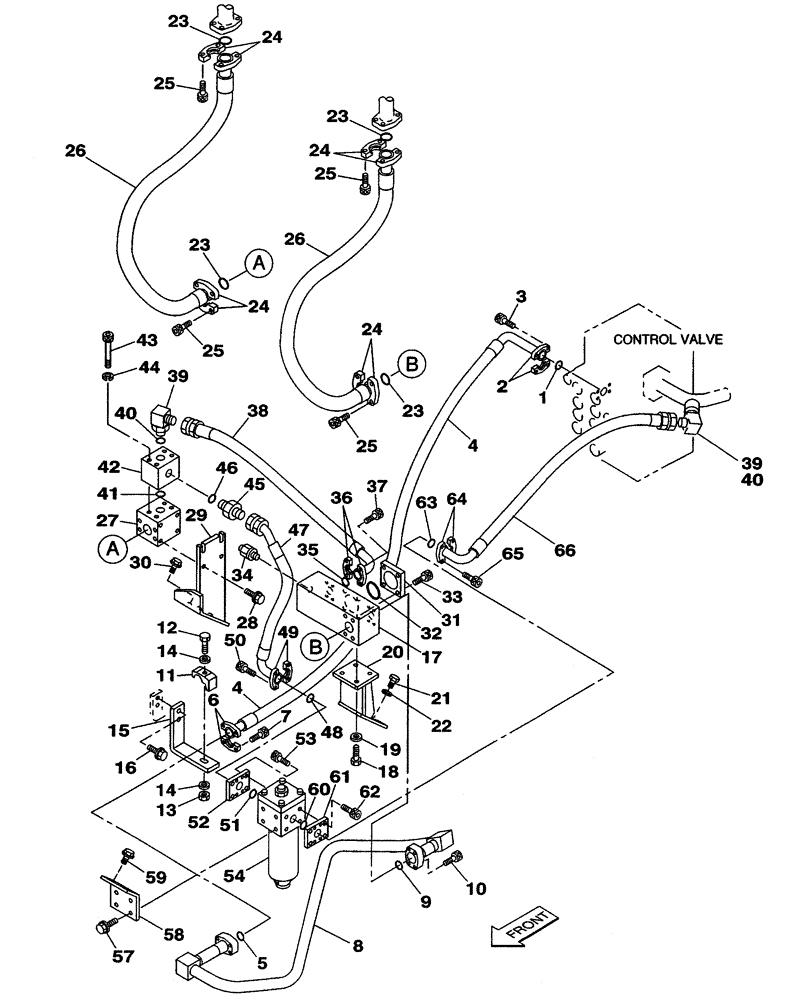 Схема запчастей Case CX350 - (08-127-00[01]) - HYDRAULIC CIRCUIT - PICK HAMMER (08) - HYDRAULICS