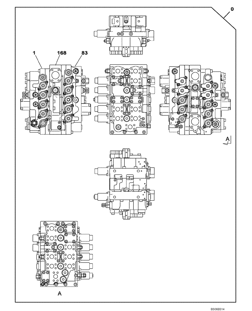 Схема запчастей Case CX700 - (08-201-00[01]) - CONTROL VALVE (08) - HYDRAULICS