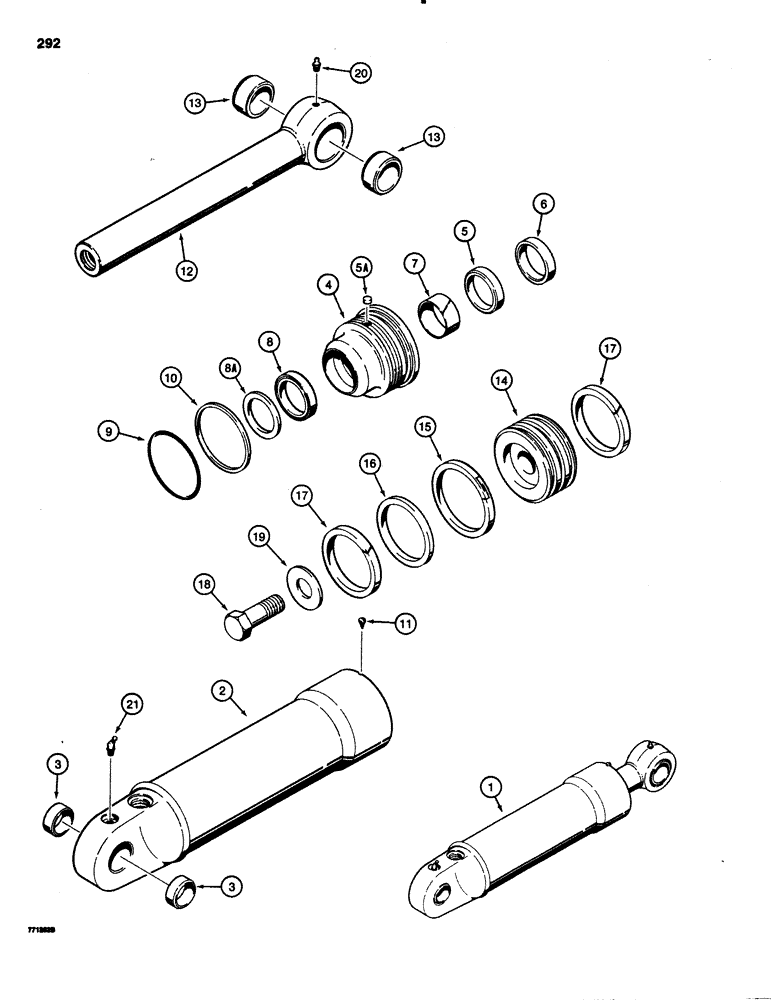 Схема запчастей Case 1150C - (292) - G101272 AND G101273 RIPPER CYLINDERS (08) - HYDRAULICS