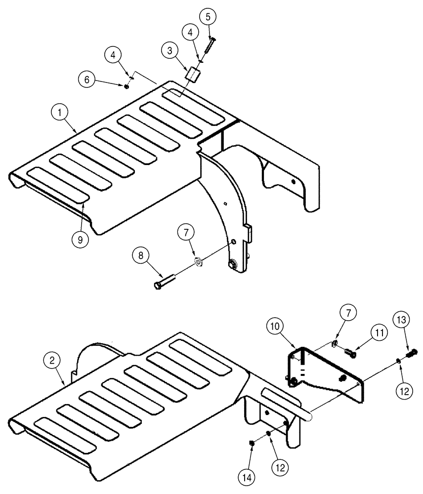 Схема запчастей Case 621D - (09-17) - FENDERS, REAR, STANDARD (09) - CHASSIS