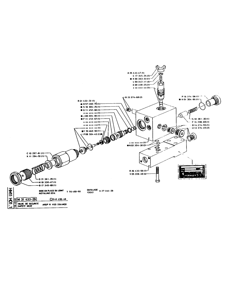 Схема запчастей Case 160CK - (191) - SAFETY VALVE (07) - HYDRAULIC SYSTEM