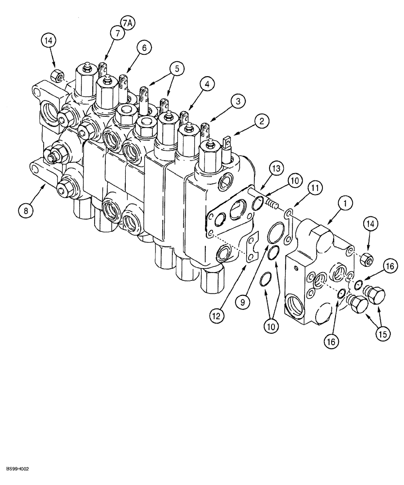 Схема запчастей Case 580SL - (8-090) - BACKHOE CONTROL VALVES, MODELS WITHOUT EXTENDABLE DIPPER, W/AUX. HYD. - P/N 243139A3 & 243141A3 (08) - HYDRAULICS