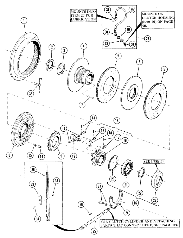 Схема запчастей Case 120 - (051) - PUMP DRIVE TRANSMISSION CLUTCH (35) - HYDRAULIC SYSTEMS