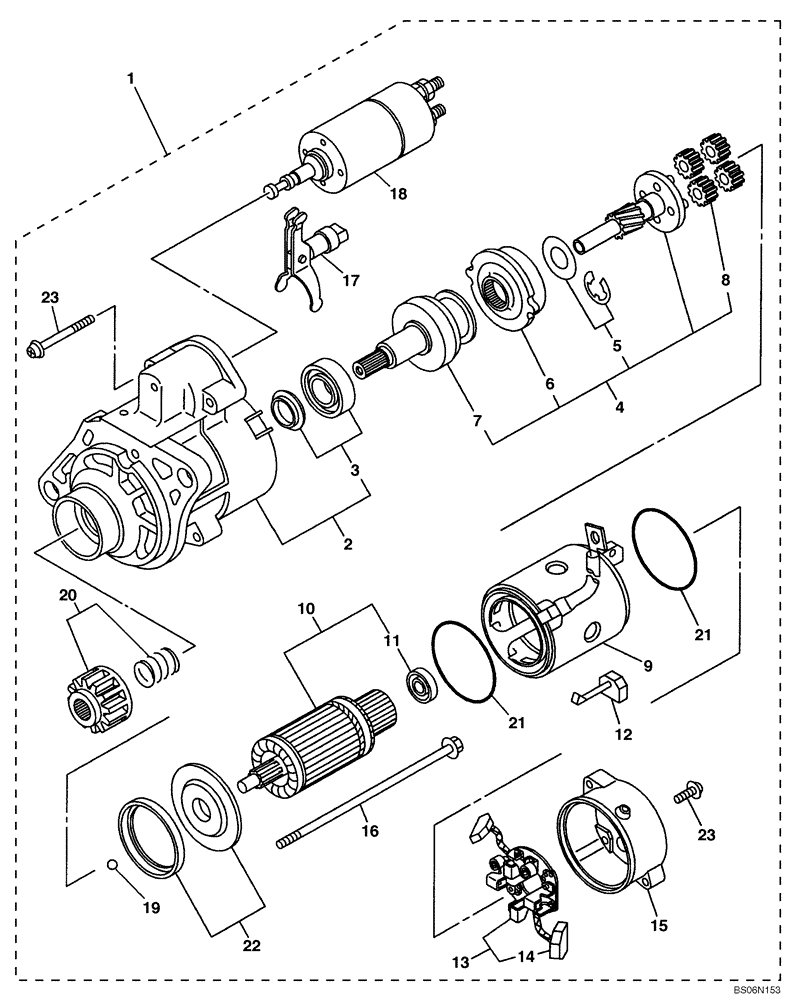 Схема запчастей Case CX290B - (04-05) - STARTER (04) - ELECTRICAL SYSTEMS