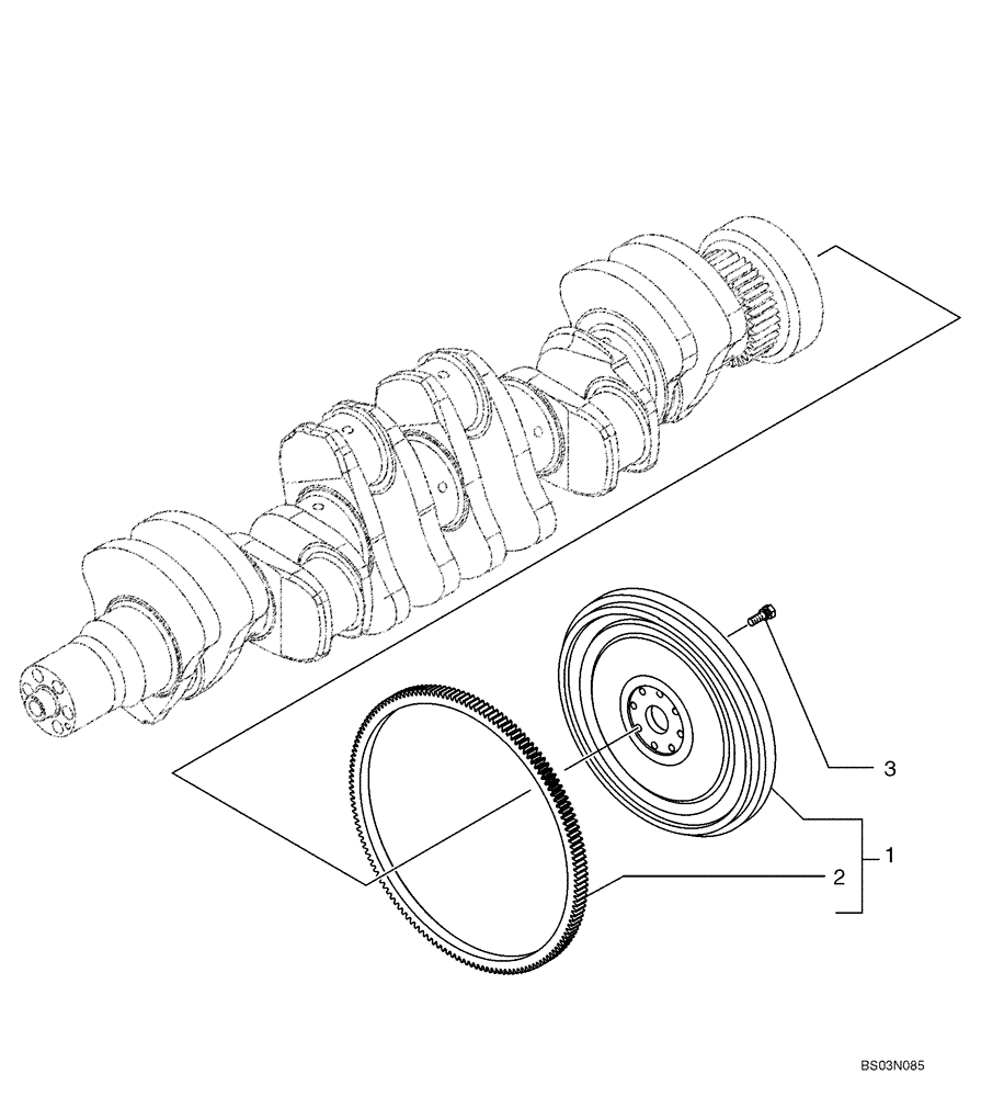 Схема запчастей Case 721E - (02-35) - FLYWHEEL - ENGINE (02) - ENGINE