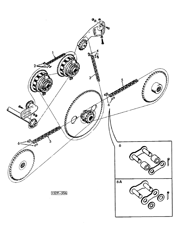 Схема запчастей Case 1529 - (077A) - ROLLER CHAIN 