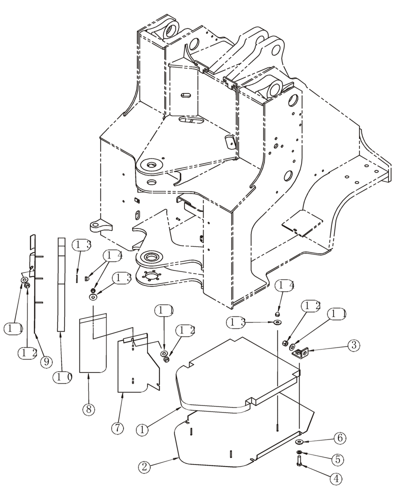 Схема запчастей Case 821C - (09-11) - INSULATION FRONT CHASSIS (09) - CHASSIS