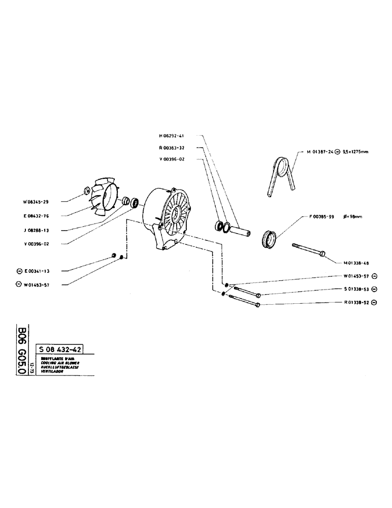 Схема запчастей Case TC45 - (038) - COOLING AIR BLOWER 