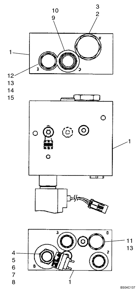 Схема запчастей Case 70XT - (08-18) - VALVE ASSY- SELF-LEVELING, DUAL (70XT) ASN JAF371244 (08) - HYDRAULICS
