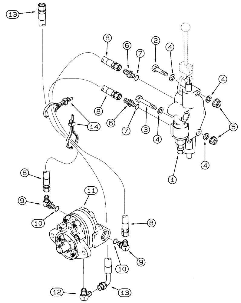 Схема запчастей Case 460 - (8-106) - HYDRA-BORER MOTOR HYDRAULIC CIRCUIT (08) - HYDRAULICS