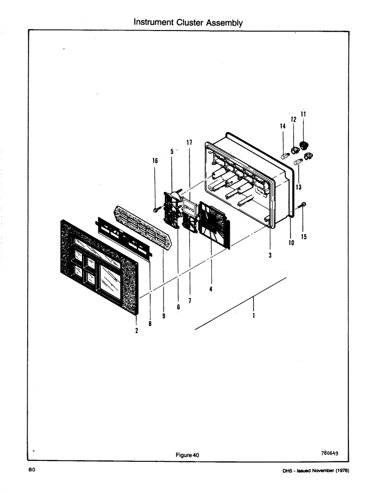 Схема запчастей Case DH5 - (080) - INSTRUMENT CLUSTER ASSEMBLY (55) - ELECTRICAL SYSTEMS