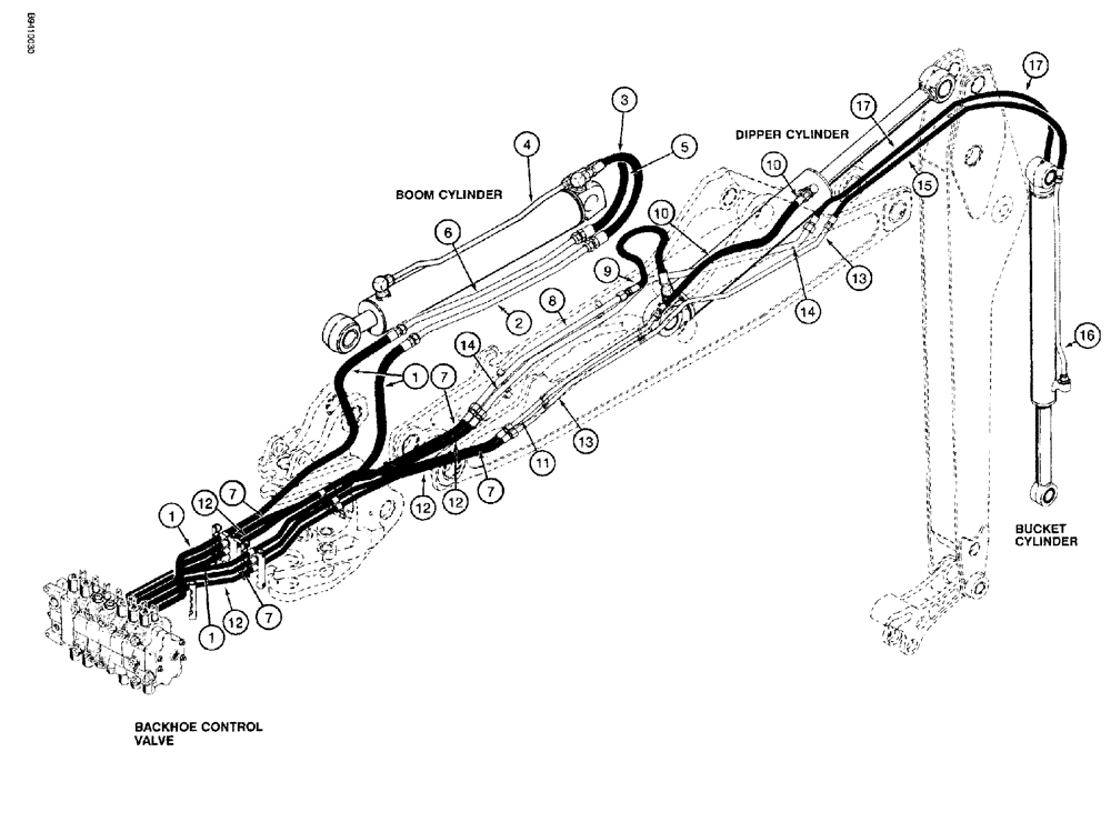 Схема запчастей Case 580SL - (1-020) - PICTORIAL INDEX BACKHOE HYDRAULICS BOOM, DIPPER & BUCKET (00) - PICTORIAL INDEX