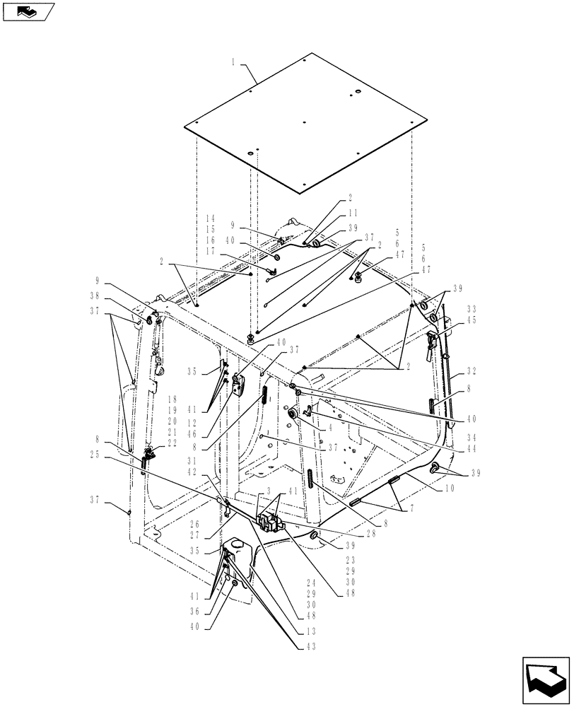 Схема запчастей Case CX55BMSR - (01-062[06]) - CAB INSTALL (90) - PLATFORM, CAB, BODYWORK AND DECALS