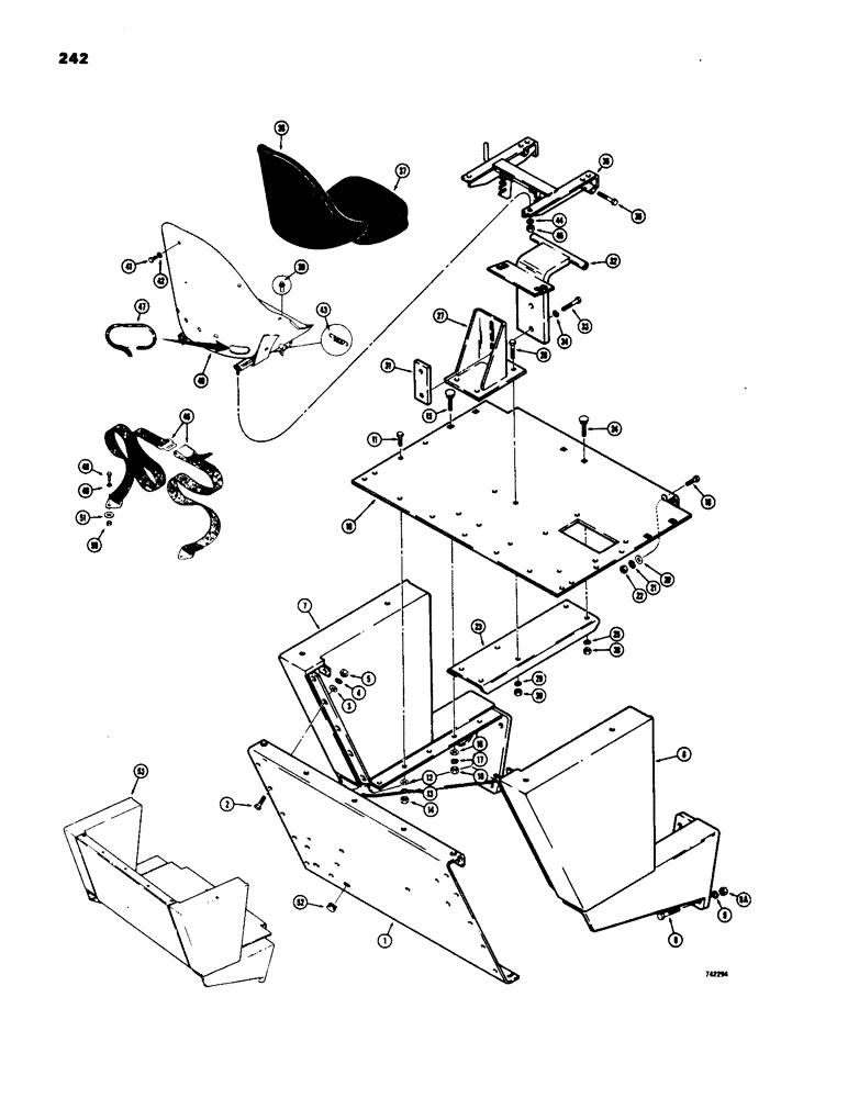 Схема запчастей Case W18 - (242) - OPERATORS COMPARTMENT (09) - CHASSIS