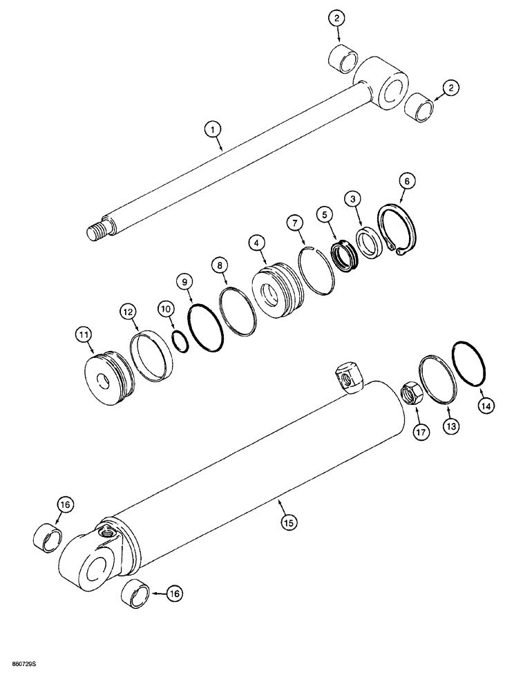 Схема запчастей Case 760 - (08-070) - BACKHOE BOOM CYLINDER (35) - HYDRAULIC SYSTEMS