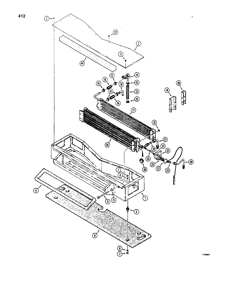 Схема запчастей Case W20B - (412) - HEATER AND AIR CONDITIONING PLENUMS AND RELATED PARTS, USED WITH BOX TYPE PLENUM (09) - CHASSIS/ATTACHMENTS