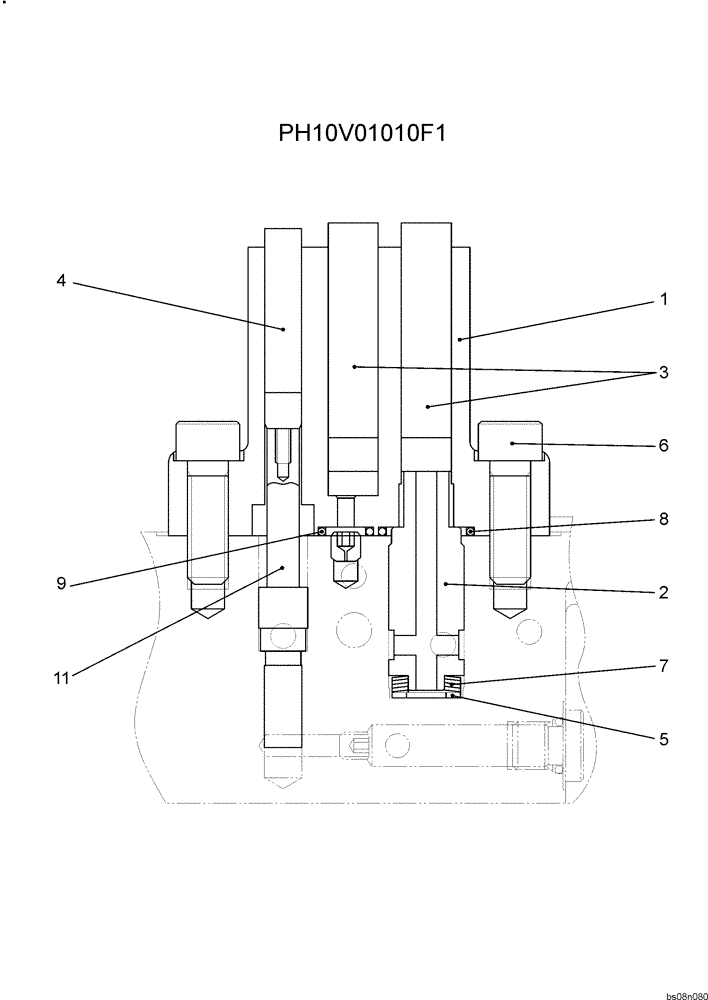 Схема запчастей Case CX50B - (07-030[02]) - PISTON ASSY (PH10V01010F1) ELECTRICAL AND HYDRAULIC COMPONENTS