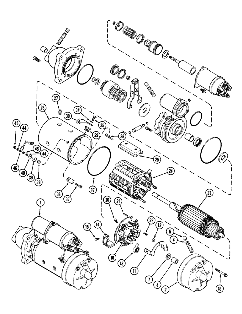 Схема запчастей Case W14 - (124) - A176539 STARTER (04) - ELECTRICAL SYSTEMS