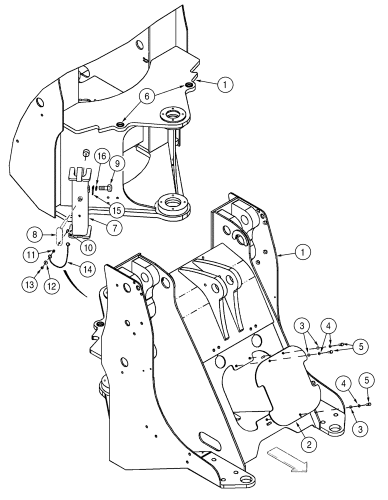 Схема запчастей Case 621D - (09-24) - FRAME, FRONT, Z BAR LOADER (09) - CHASSIS