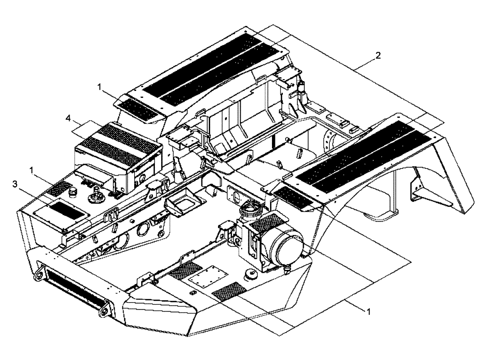 Схема запчастей Case 327B - (98A00000869[001]) - ANTI-SLIP PAD INSTAL (87566018) (13) - Electrical System / Decals