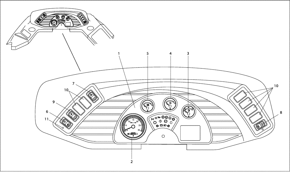 Схема запчастей Case 340B - (67A00011450[001]) - INSTRUMENT PANEL (BSN HHD0340BN7PG58072) (87585901) (13) - Electrical System / Decals