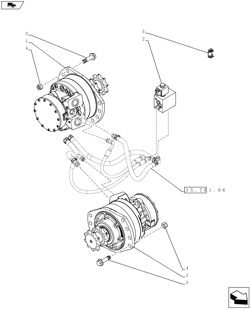 Схема запчастей Case SV250 - (35.353.AC[04]) - TRAVEL SPEED 1SPD (SR220 - SV300) (35) - HYDRAULIC SYSTEMS