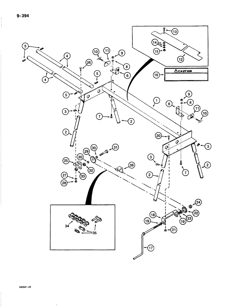 Схема запчастей Case 1187B - (9-394) - TOOL GRINDER STAND (09) - CHASSIS