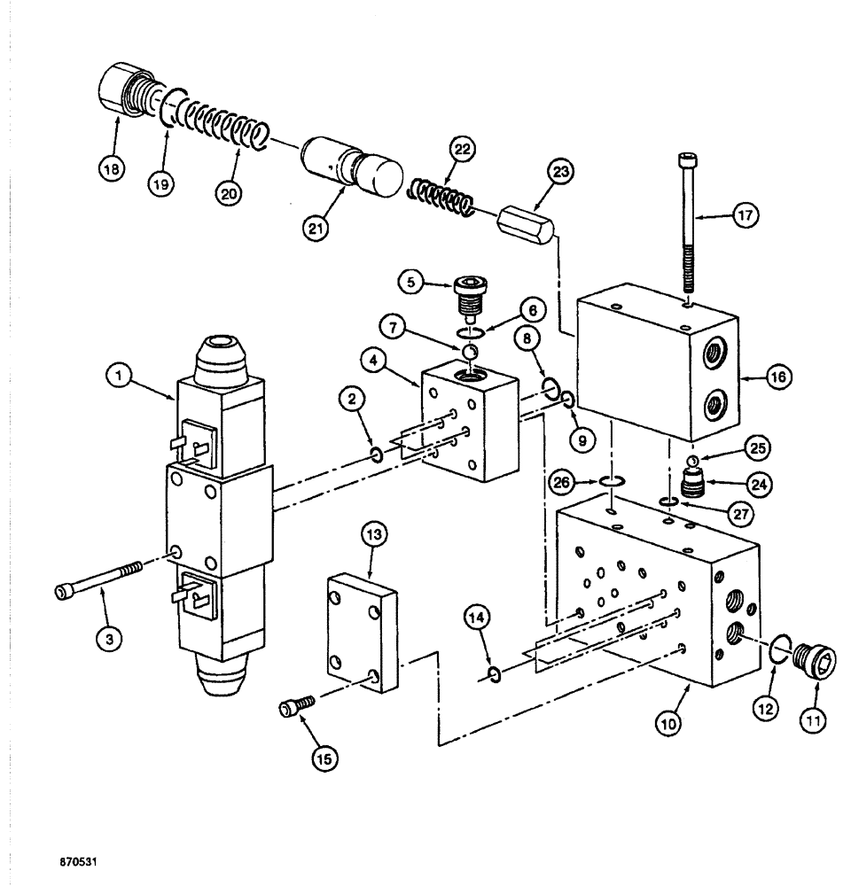 Схема запчастей Case 688 - (8-090) - SOLENOID VALVE AND SWING BRAKE RELEASE (08) - HYDRAULICS