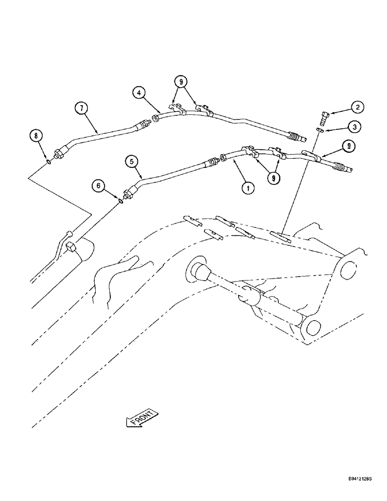 Схема запчастей Case 9010B - (8-066) - ARM CYLINDER LINES (08) - HYDRAULICS
