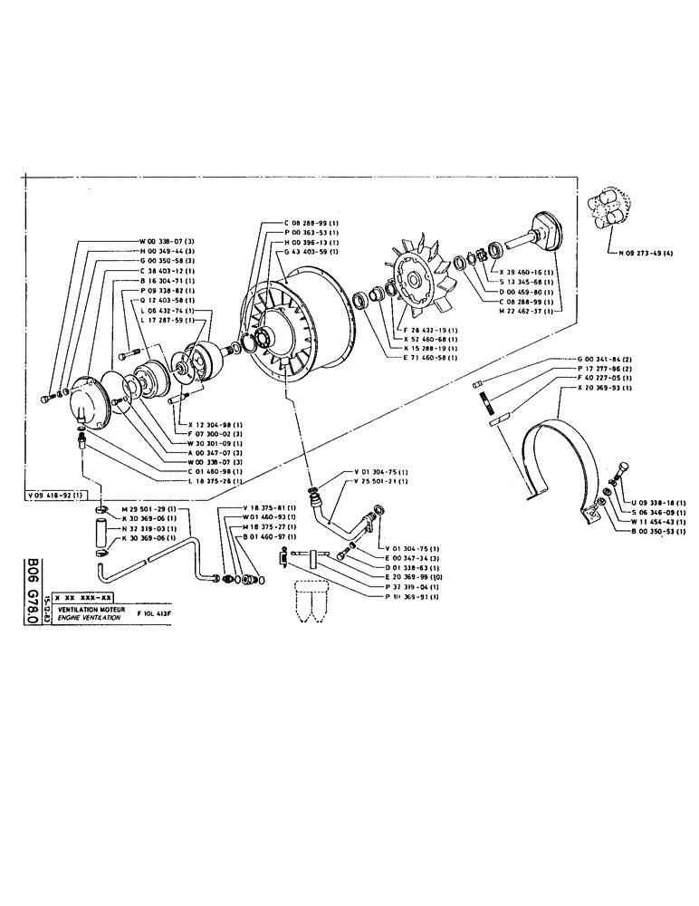 Схема запчастей Case 160CKS - (072) - ENGINE VENTILATION (01) - ENGINE