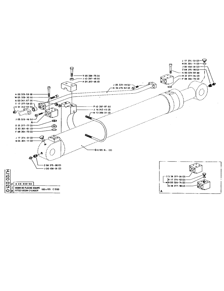Схема запчастей Case 220 - (167) - FITTED BOOM CYLINDER (07) - HYDRAULIC SYSTEM
