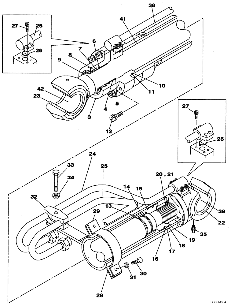 Схема запчастей Case CX210B - (08-84) - CYLINDER ASSY, BOOM, LEFT HAND (08) - HYDRAULICS