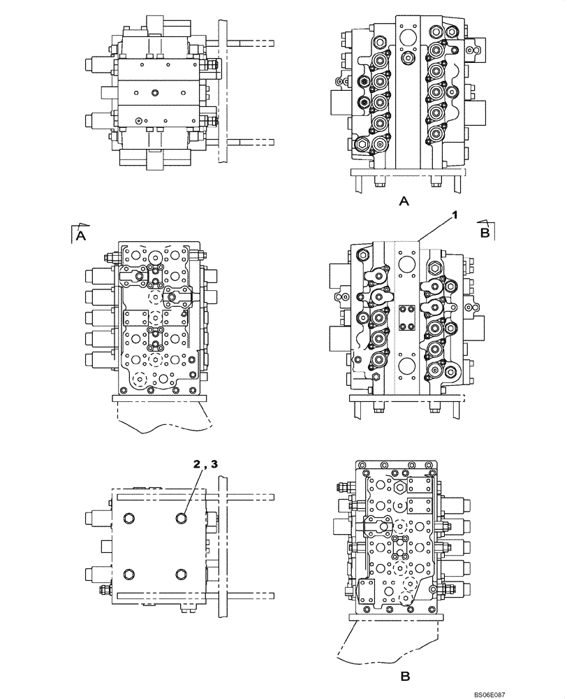 Схема запчастей Case CX800 - (08-200-00[01]) - CONTROL VALVE (08) - HYDRAULICS