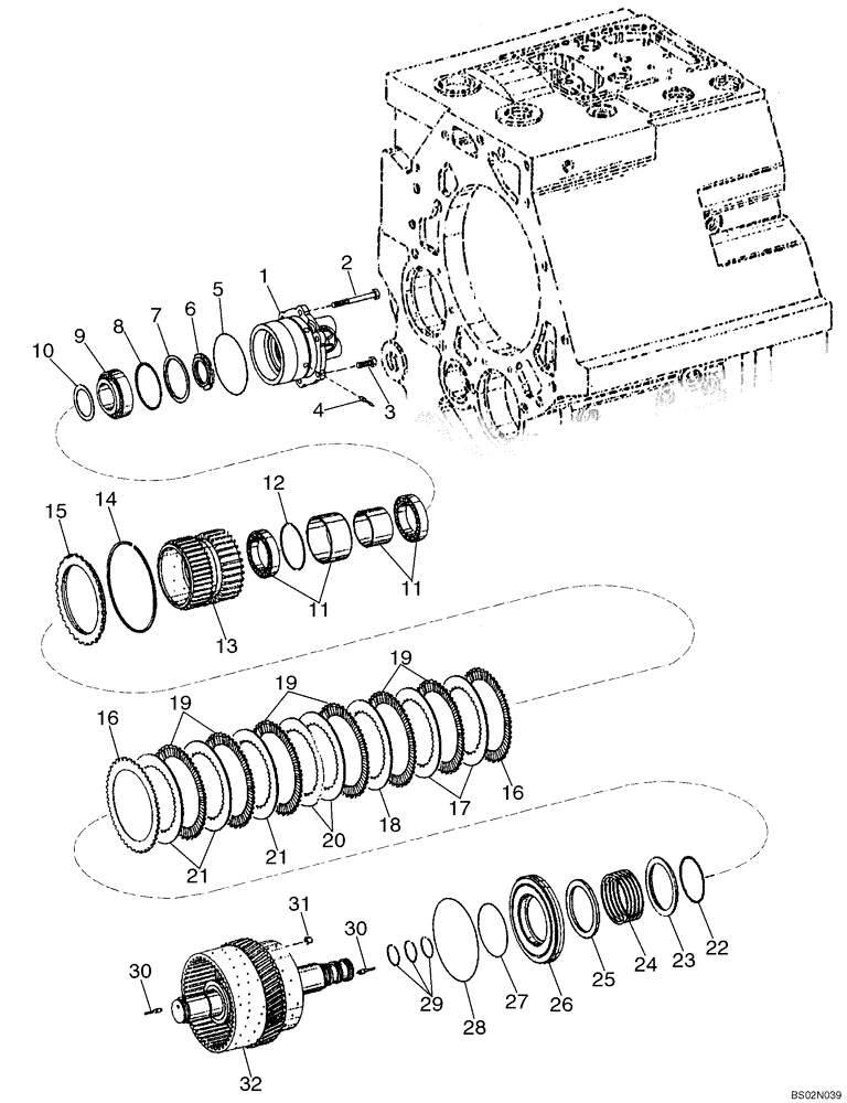 Схема запчастей Case 921C - (06-07) - TRANSMISSION - CLUTCH ASSY, FIRST (Sep 29 2010 12:32PM) (06) - POWER TRAIN