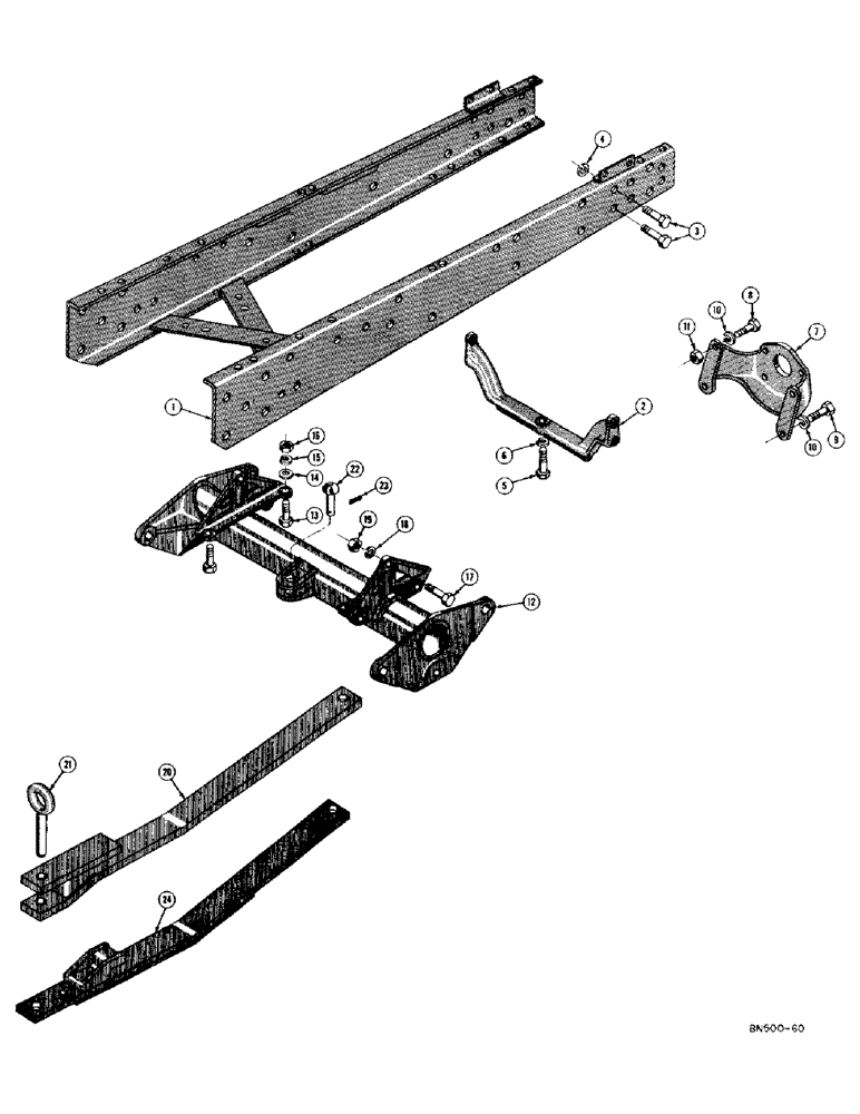 Схема запчастей Case 420C - (006) - ENGINE FRAME, TORQUE TUBE, DRAWBAR, AND ENGINE SUPPORTS (01) - ENGINE
